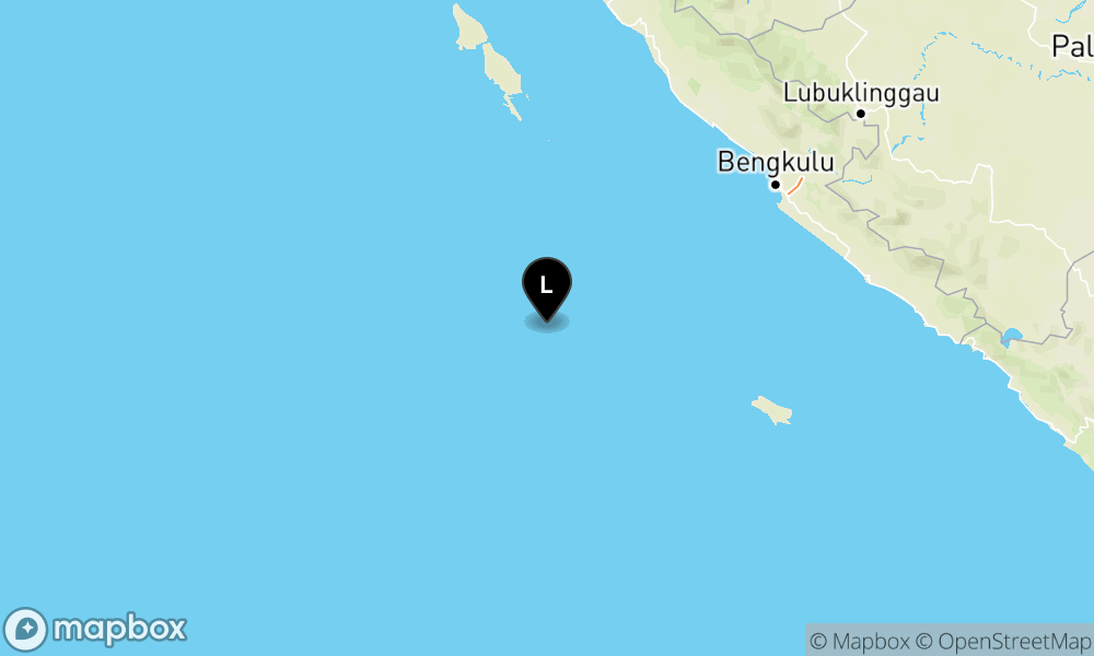 Peta Gempa 190 km BaratLaut ENGGANO-BENGKULU