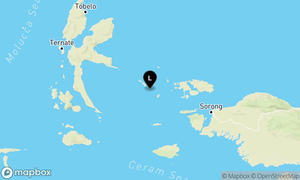 Peta Gempa Pusat gempa berada di laut 188 km Tenggara Maba