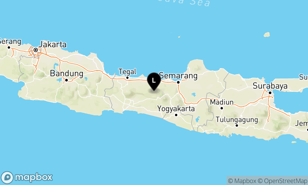 Peta Gempa Pusat gempa berada di darat 17 km BaratLaut Wonosobo