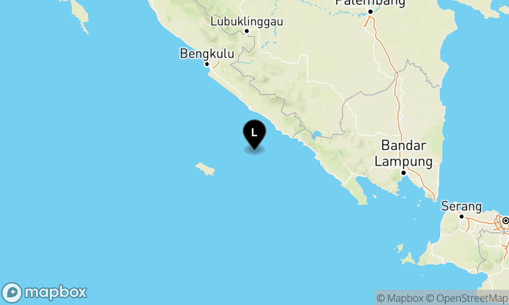 Peta Gempa 55 km BaratDaya KAUR-BENGKULU