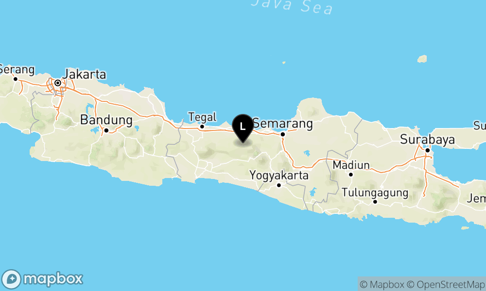 Peta Gempa Pusat gempa berada di darat 25 km BaratLaut Wonosobo