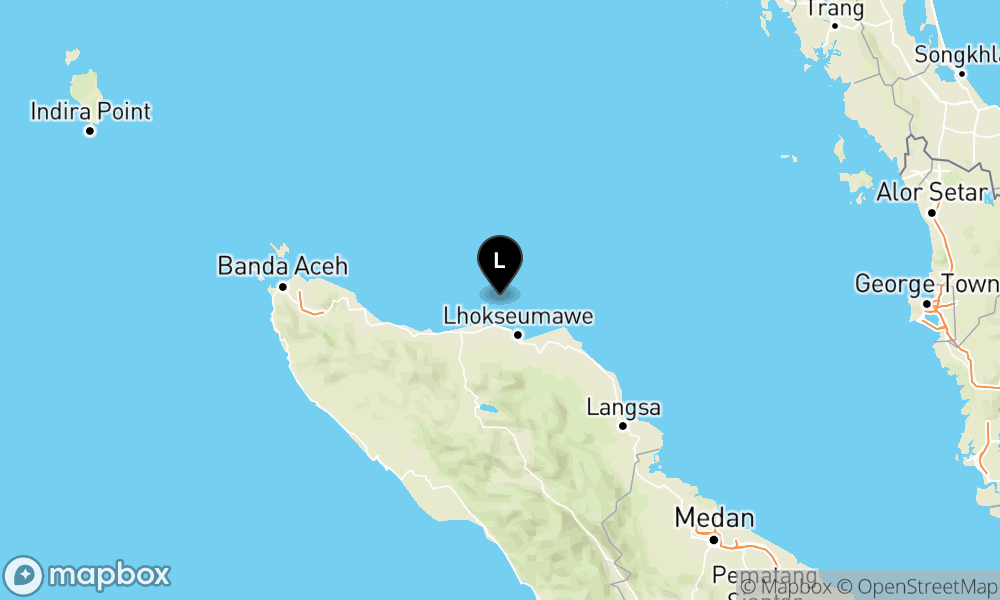 Peta Gempa Pusat gempa berada di laut 32 km BaratLaut Kota Lhokseumawe
