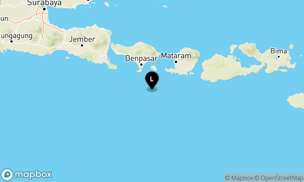 Peta Gempa Pusat gempa berada di laut 65 km Tenggara KUTASELATAN