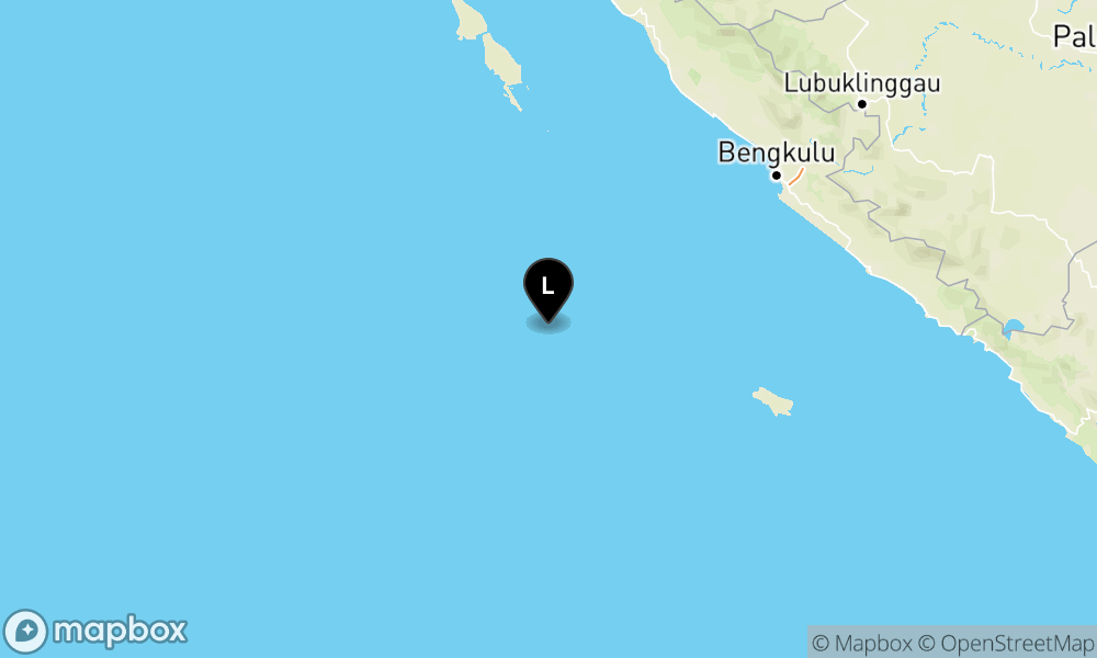 Peta Gempa 187 km BaratLaut ENGGANO-BENGKULU