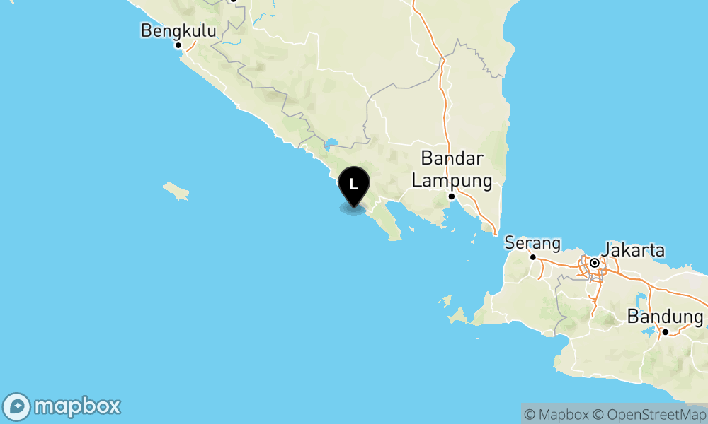 Peta Gempa Pusat gempa berada di laut 55 km Tenggara Pesisir Barat