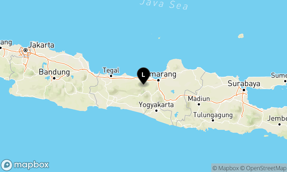 Peta Gempa Pusat gempa berada di darat 26 km BaratLaut Temanggung
