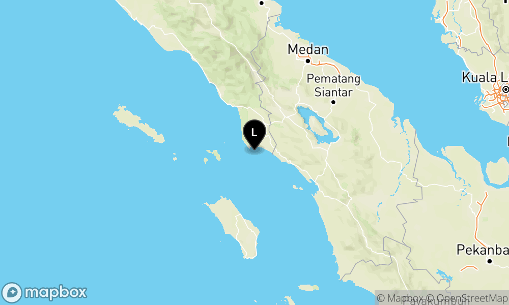 Peta Gempa Pusat gempa berada di laut 17 km Tenggara Kabupaten Aceh Singkil