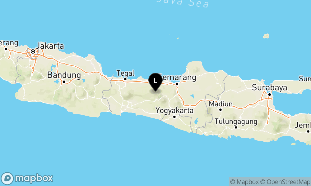 Peta Gempa Pusat gempa berada di darat 17 km Barat Laut Wonosobo