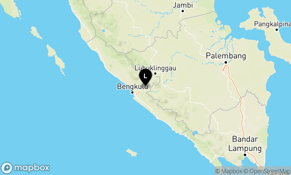 Peta Gempa Pusat gempa berada di darat 3 km Tenggara Kepahiang