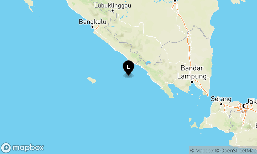 Peta Gempa Pusat gempa berada di laut 56 km Tenggara Kaur