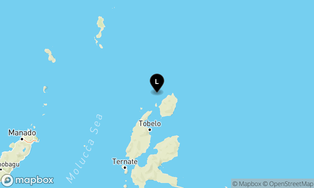 Peta Gempa 63 km BaratLaut DARUBA-MALUT
