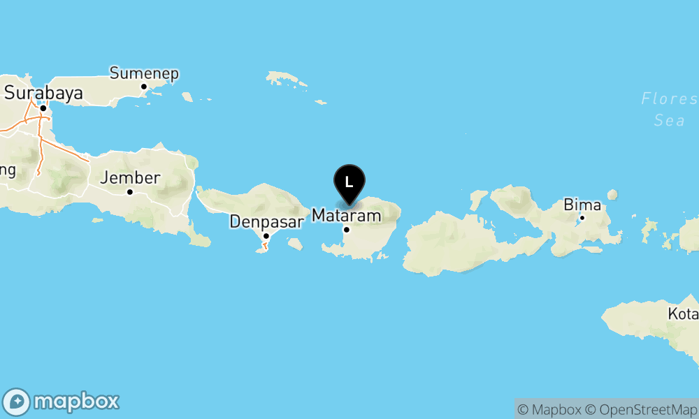Peta Gempa Pusat gempa berada di darat 2 km Barat Daya Lombok Utara