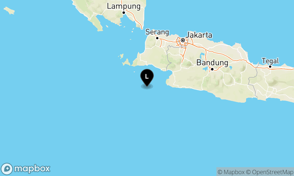 Peta Gempa 66 km Tenggara MUARABINUANGEUN-BANTEN