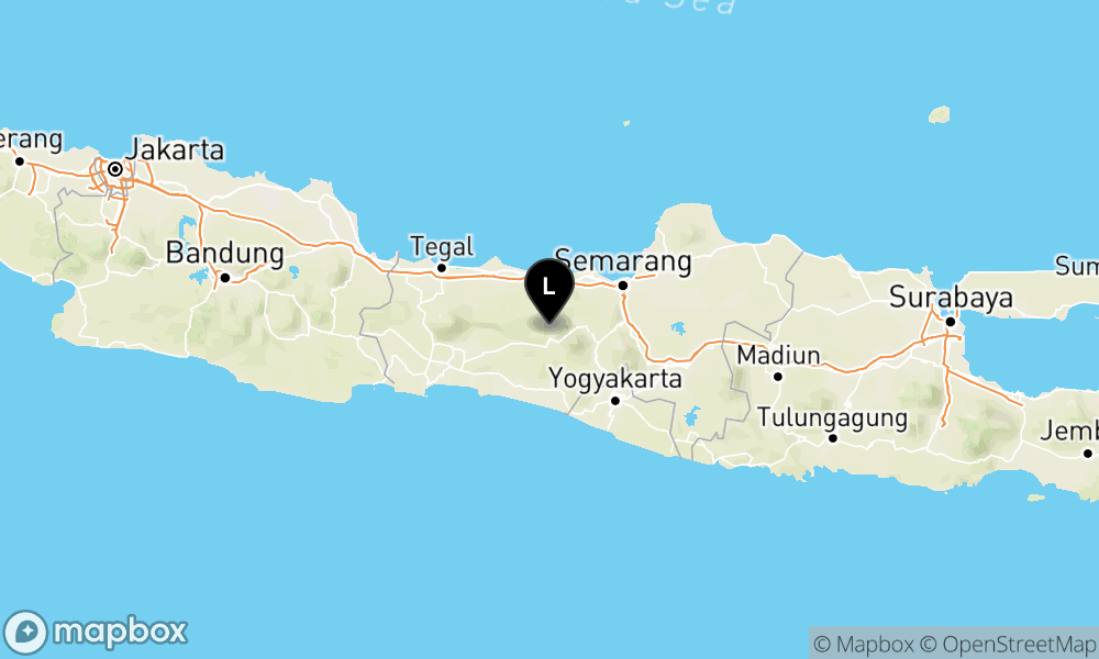Peta Gempa Pusat gempa berada di darat 7 km BaratLaut Wonosobo