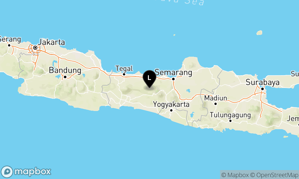 Peta Gempa Pusat gempa berada di darat 16 km BaratLaut Wonosobo