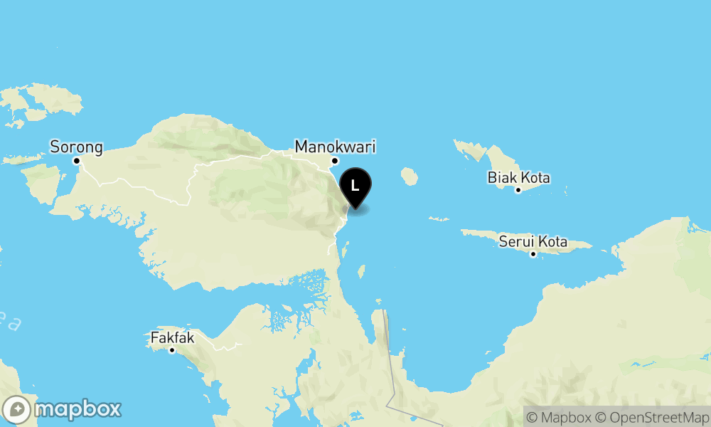 Peta Gempa Pusat gempa berada di laut 16 km Timurlaut Ransiki