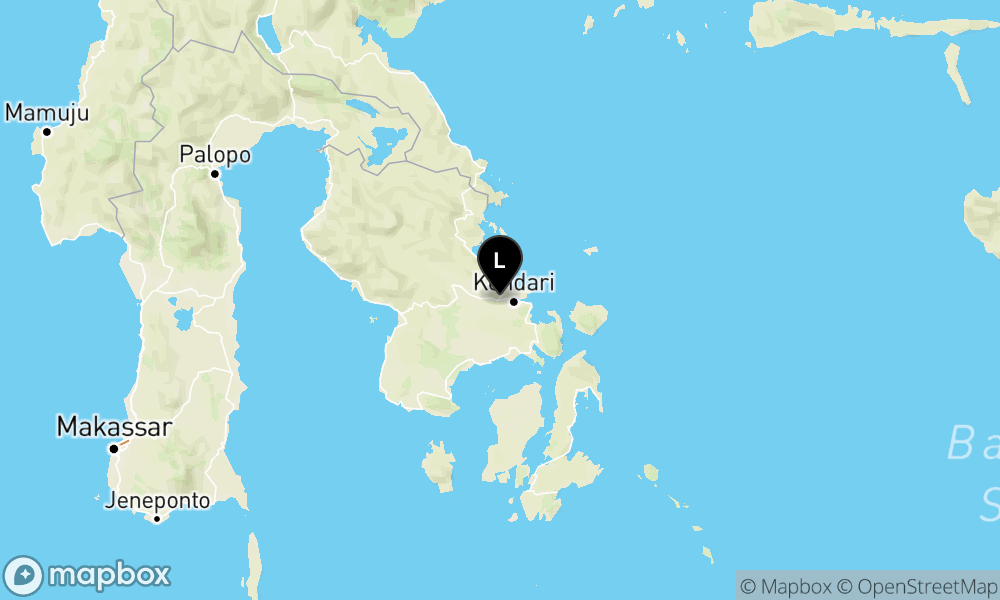 Peta Gempa Pusat gempa berada di darat 0.9 km timur laut Sampara, Kab. Konawe