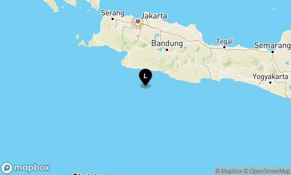 Peta Gempa Pusat gempa berada di laut 113 km tenggara Kota Sukabumi