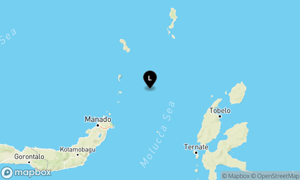 Peta Gempa 99 km Tenggara ONDONG-KEP.SITARO-SULUT