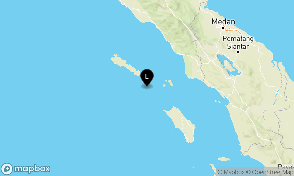 Peta Gempa 60 km Tenggara SINABANG-ACEH