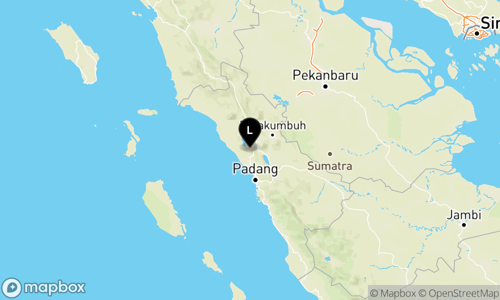 Peta Gempa Pusat gempa berada di darat 12 km BaratLaut Padang Panjang